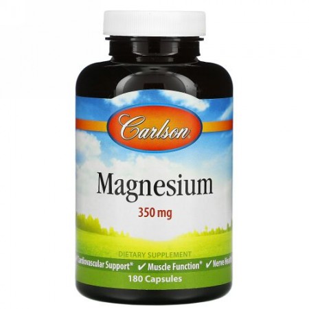 Carlson Labs, マグネシウム、350 mg、180カプセル