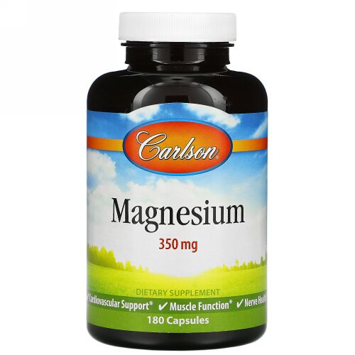 Carlson Labs, マグネシウム、350 mg、180カプセル