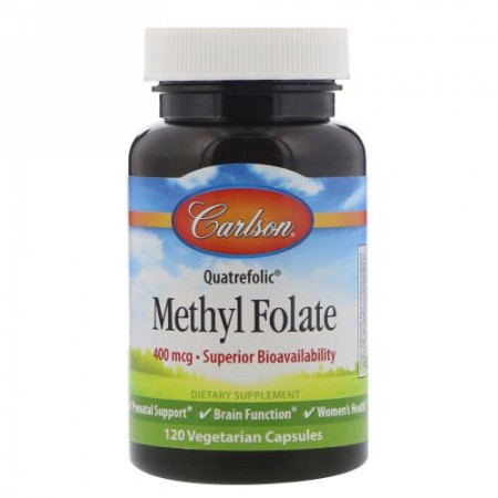 Carlson Labs, 葉酸メチル、400mcg、植物性カプセル90個 (Discontinued Item)