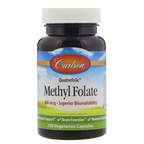 Carlson Labs, 葉酸メチル、400mcg、植物性カプセル90個 (Discontinued Item)