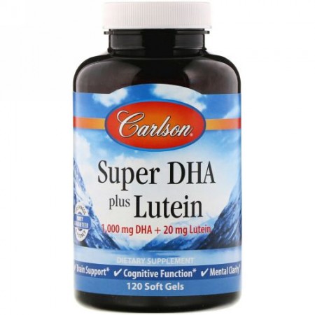 Carlson Labs, Super DHA Plus Lutein, 120 Soft Gels