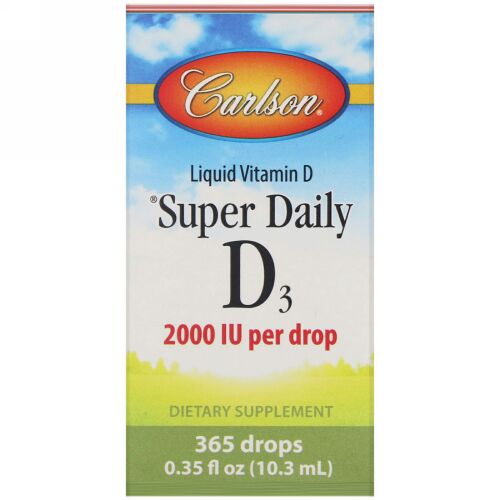 Carlson Labs, スーパーデイリーD3、2,000IU、10.3ml（0.35fl oz）