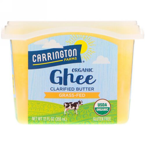 Carrington Farms, Organic Ghee, Clarified Butter , Grass-Fed, 12 fl oz (355 ml) (Discontinued Item)