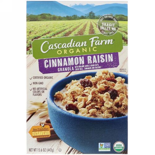 Cascadian Farm, オーガニック・シナモンレーズン・グラノラ、15.6オンス（442 g） (Discontinued Item)