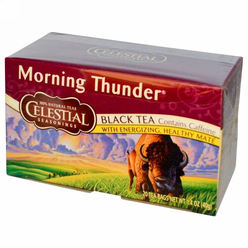 Celestial Seasonings, ブラックティー（紅茶）、モーニングサンダー、20ティーバッグ、1.4 oz (40 g) (Discontinued Item)