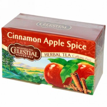 Celestial Seasonings, セレッシャルシーズニングス, Cinnamon Apple Spice, Caffeine Free, 20 Tea Bags, 1.7 oz (48 g)