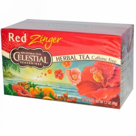 Celestial Seasonings, ハーバル・ティー、カフェインフリー、 Red Zinger、ティーバッグ20 個、1.7 オンス (49 g)