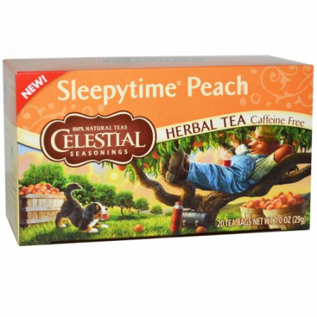 Celestial Seasonings, ハーブティー, カフェインフリー, Sleepytime Peach, 20ティーバッブ, 1.0オンス (29 g)