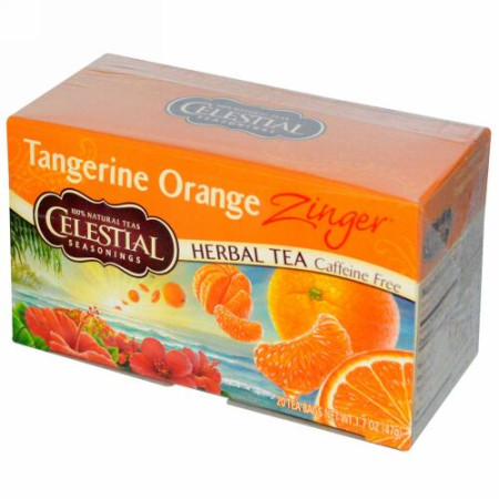 Celestial Seasonings, ハーブティー、カフェインフリー、 タンジェリン・オレンジ・ショウガ、 20ティーバッグ、 1.7 オンス (47 g)