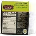 Celestial Seasonings, スリーピータイム・グリーンレモンジャスミン、カフェインフリー、20ティーバッグ、1.1 oz (31 g)