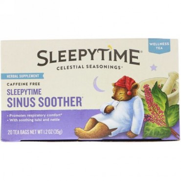 Celestial Seasonings, Sleepytime Sinus Soother, Wellness Tea, 20 Bags (8 fl oz) Each (Discontinued Item)