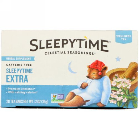 Celestial Seasonings, 健康茶、Sleepytime Extra®（スリーピータイム エクストラ）、ノンカフェイン、20ティーバッグ、1.2オンス(35 g)