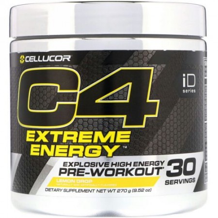 Cellucor, C4エクストリームエネルギー、プレワークアウト、レモンドロップ、9.52オンス (270 g) (Discontinued Item)