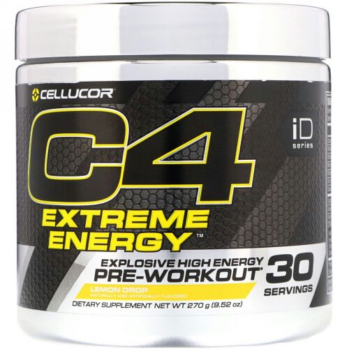 Cellucor, C4エクストリームエネルギー、プレワークアウト、レモンドロップ、9.52オンス (270 g) (Discontinued Item)