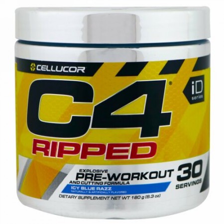 Cellucor, C4 リップドエクスプロシブ、プレワークアウト、アイシーブルーラズ、6.3オンス（180g）