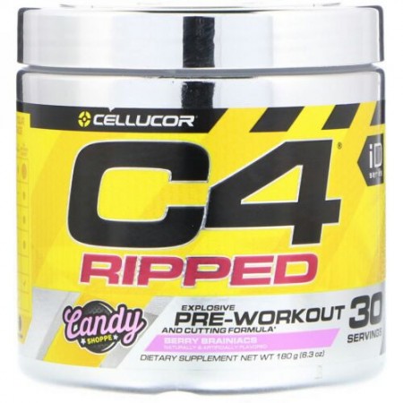 Cellucor, C4 Ripped（C4リップド）エクスプローシブ、プレワークアウト、ベリー ブレイニアクス、180g（6.3オンス） (Discontinued Item)