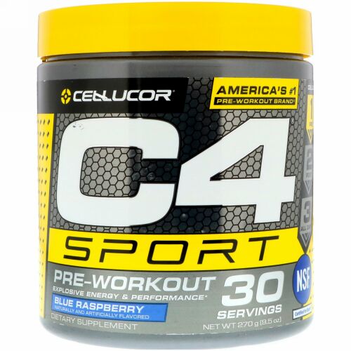 Cellucor, C4スポーツ、プレワークアウト、ブルーラズベリー、9.5 oz (270 g)