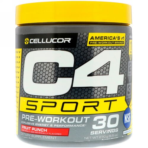 Cellucor, C4スポーツ、プレワークアウト、フルーツポンチ、9.5オンス (270 g)