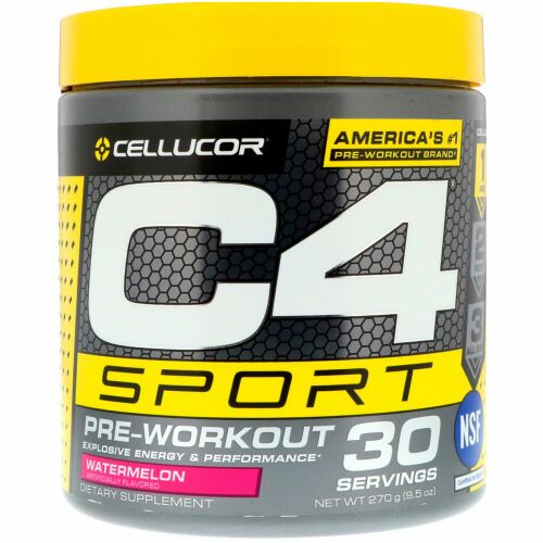 Cellucor, C4スポーツ、プレワークアウト、ウォーターメロン、9.5オンス (270 g)