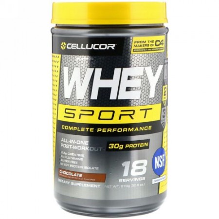 Cellucor, ホエイスポーツコンプリートパフォーマンス、チョコレート、30.8 oz (873 g) (Discontinued Item)