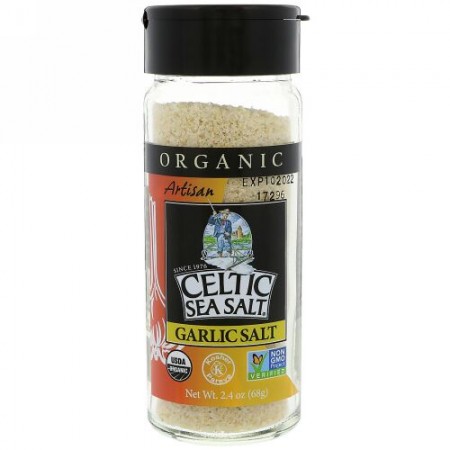 Celtic Sea Salt, Organic, Artisan, Garlic Salt, 2.4 oz (68 g) (Discontinued Item)