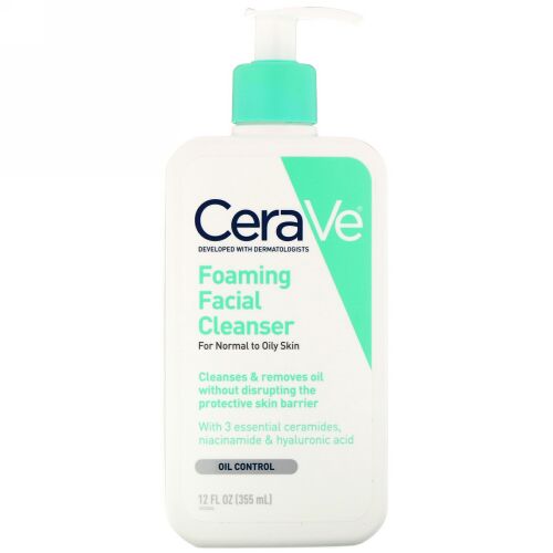 CeraVe, Foaming Facial Cleanser, for Normal to Oily Skin, 12 oz (355 ml) (Discontinued Item)