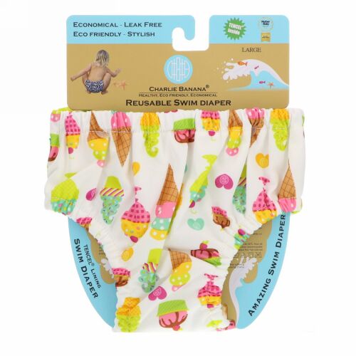 Charlie Banana, 再使用可能水泳用おむつ、ジェラート、ラージ、おむつ1枚 (Discontinued Item)