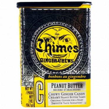 Chimes, 噛む生姜（Ginger Chews）, ピーナッツバター, 2オンス（56.7 g） (Discontinued Item)