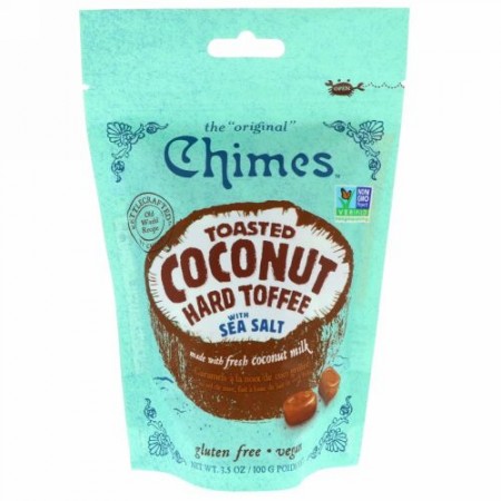 Chimes, こんがりココナッツのハードトフィ、海塩入り、100g（3.5 oz）