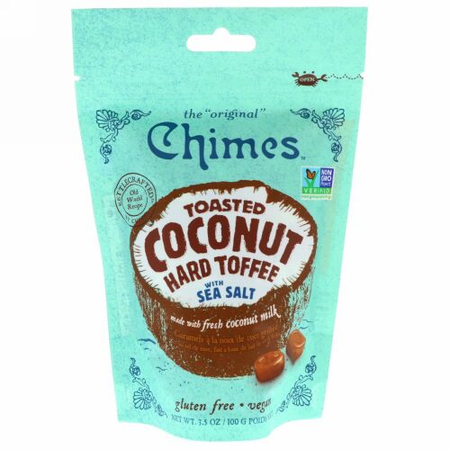 Chimes, こんがりココナッツのハードトフィ、海塩入り、100g（3.5 oz）