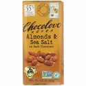 Chocolove, アーモンド＆シーソルト入りダークチョコレート、カカオ55％、90g（3.2オンス）