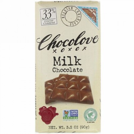 Chocolove, ミルクチョコレート、ココア3％、90g（3.2オンス）