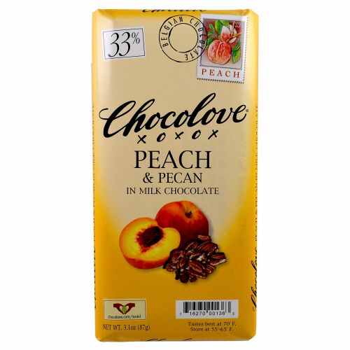 Chocolove, ピーチ & ピーカン入りミルクチョコレート、3.1オンス（87 g） (Discontinued Item)