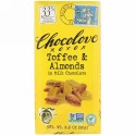 Chocolove, トフィー＆アーモンド入りミルクチョコレート、ココア33％、90g（3.2オンス）