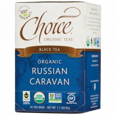 Choice Organic Teas, 紅茶, オーガニック, ロシアのキャラバン（Russian Caravan）, 16ティーバッグ, 1.1オンス（32 g） (Discontinued Item)