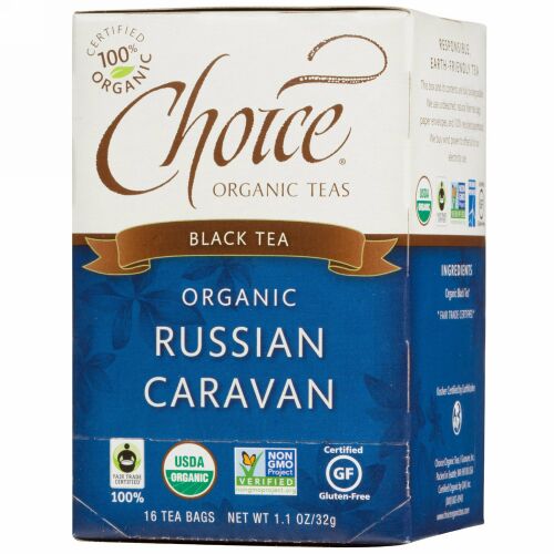 Choice Organic Teas, 紅茶, オーガニック, ロシアのキャラバン（Russian Caravan）, 16ティーバッグ, 1.1オンス（32 g） (Discontinued Item)