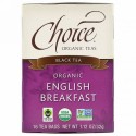 Choice Organic Teas, Black Tea, Organic English Breakfast, 16 Tea Bags, 1.12 oz (32 g)