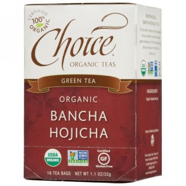 Choice Organic Teas, オーガニック、 番茶ほうじ茶、 グリーンティー、 16ティーバッグ、 1.1 oz  (32g) (Discontinued Item)