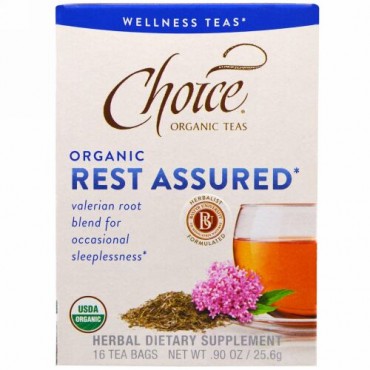 Choice Organic Teas, オーガニック, 休息＆安眠, 16袋, 0.90オンス (25.6 g) (Discontinued Item)