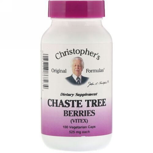 Christopher's Original Formulas, Chaste Tree Berries (Vitex), 525 mg, 100 Vegetarian Caps
