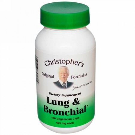 Christopher's Original Formulas, Lung and Bronchial, 425 mg, 100 Vegetarian  Caps