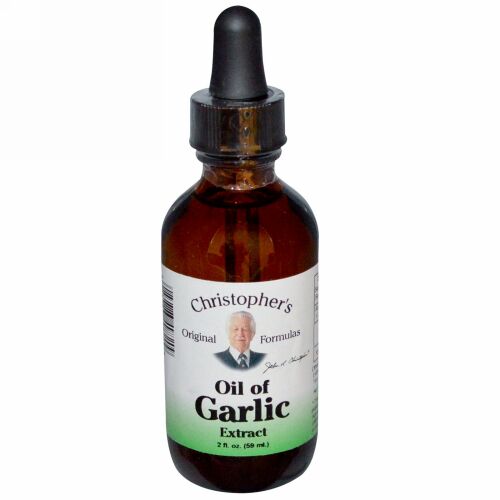 Christopher's Original Formulas, ガーリックオイルエキス、2 液量オンス (59 ml)