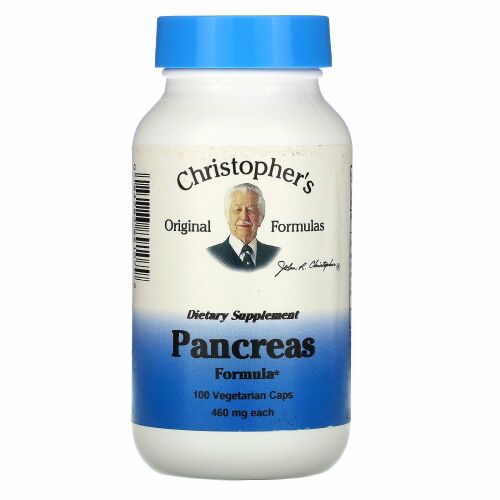 Christopher's Original Formulas, 膵臓フォーミュラ、460mg、植物性カプセル100粒