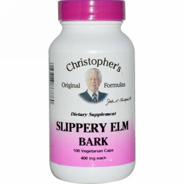 Christopher's Original Formulas, Slippery Elm Bark, 400 mg, 100 Vegetarian Caps