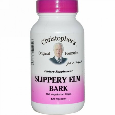 Christopher's Original Formulas, Slippery Elm Bark, 400 mg, 100 Vegetarian Caps