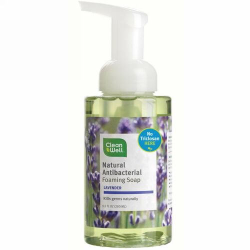 CleanWell, 天然抗菌泡ソープ、ラベンダー、9.5 液量オンス (280 ml) (Discontinued Item)