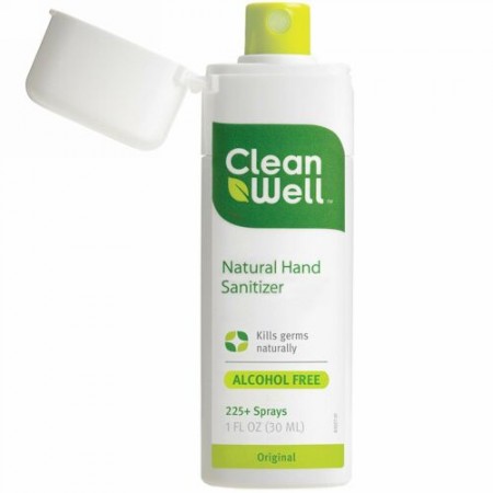 CleanWell, 自然のハンドサニタイザー、アルコールフリー、オリジナル、1 fl oz (30 ml) (Discontinued Item)
