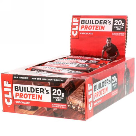 Clif Bar, Builder's プロテインバー、チョコレート、 バー 12 本、各 2.40 オンス (68 g)