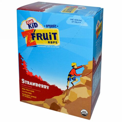 Clif Bar, Clif Kid™, オーガニック ZFruit Rope™, イチゴ,  18 ピース, 各 0.7 オンス(20 g) (Discontinued Item)