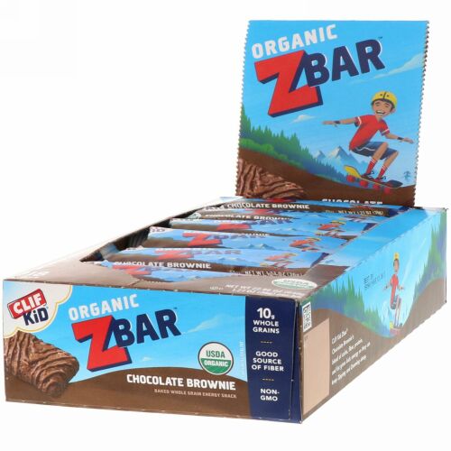 Clif Bar, Clif Kid（クリフキッド）、オーガニックZバー、チョコレートブラウニー、18本入り、各36g（1.27oz）